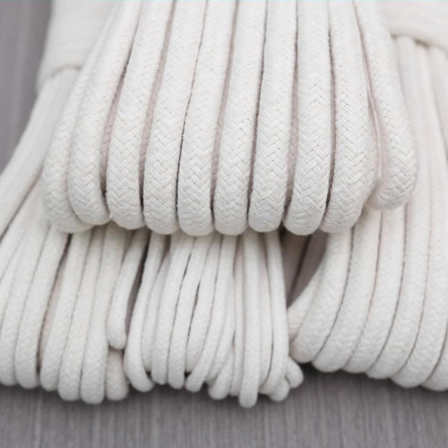 Cotton String Ball, Elastic cord, thread beading string,Macrame Rope 100m Thick Cotton Rope 4/6/8/10mm,Core-Spun Macrame Cord Soft Durable,Multipurpose Macrame Cotton Cord for DIY Crafts,Gardening,Bun