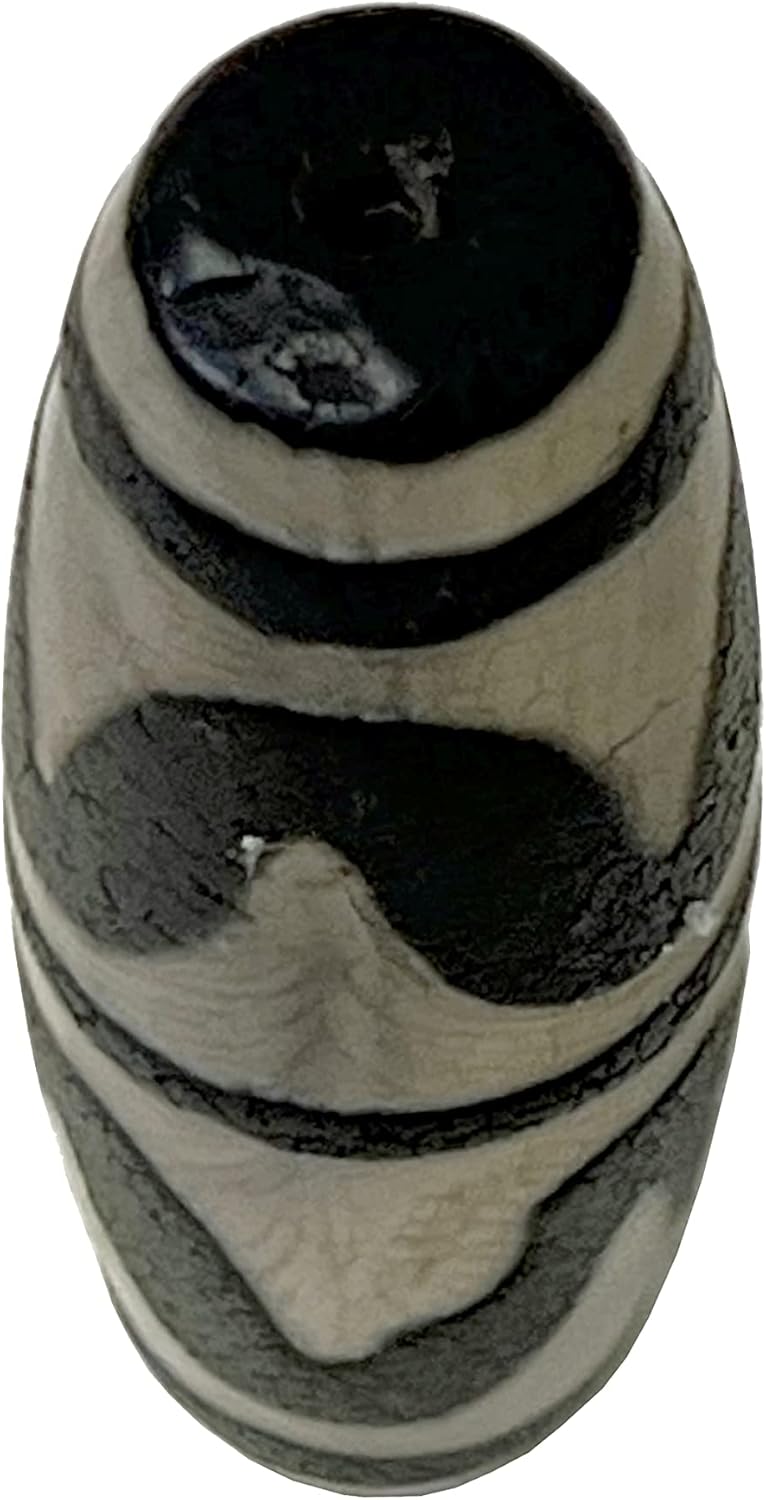 Chinese Handmade Agate Stone Pattern Oval Long Dzi Bead Pendant Aws2399