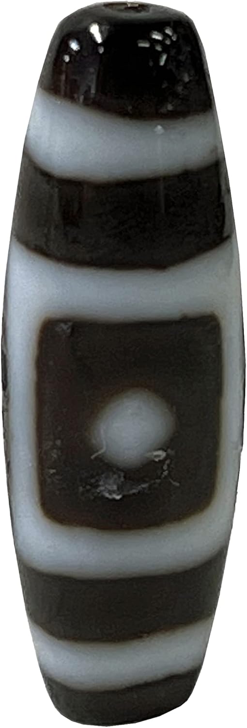 Chinese Handmade Agate Stone Pattern Oval Dzi Bead Pendant Aws2400