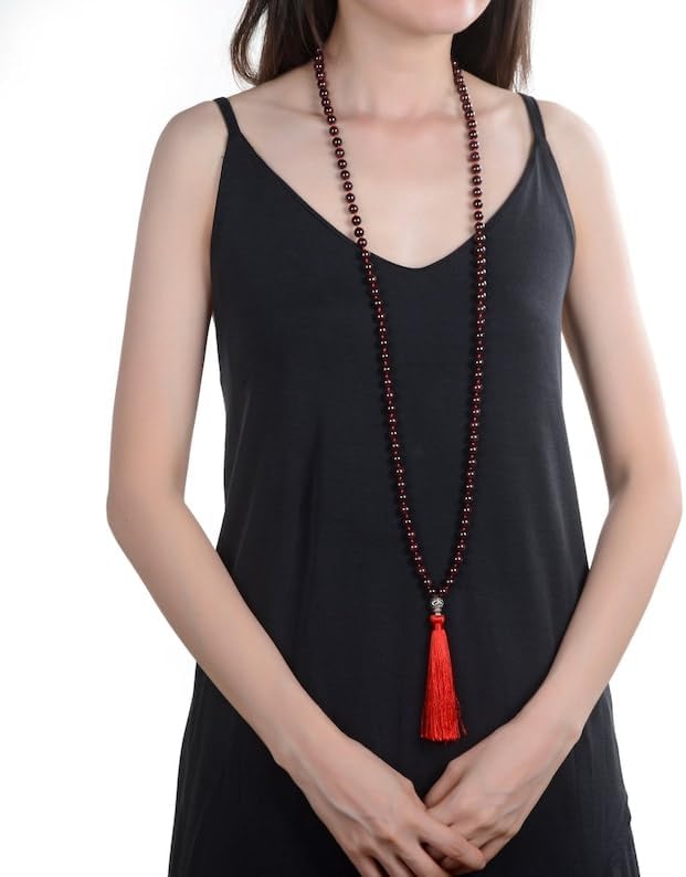 Natural Garnet 6mm 108 Mala Beads, Spiritual, Meditation Beads, Reiki, Japa Mala, Buddhist Prayer Beads, Yoga Bracelet, healing beads LKMALA-RRGU-3048