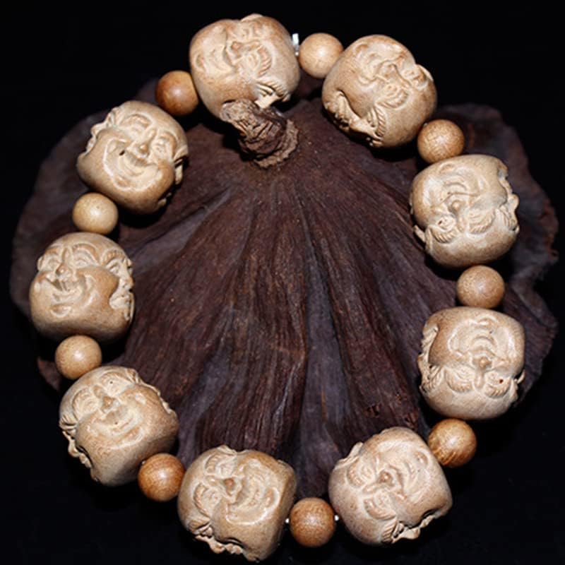 Mascot Wooden Crafts Wood Carving Art Wood Decoration Artwork 东加老山檀香雕刻珠四面佛佛珠手串2.0 1.8 1.5(东加老山檀香四面佛18M)