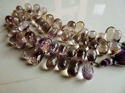 Natural Ametrine Briolette Faceted Drops 10-13 mm 8x1/2 inch Strand