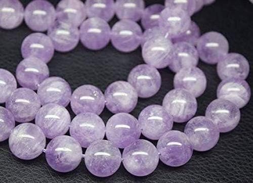 1 Strand Lavender Amethyst Round Ball Smooth 16'' Long Strand Gemstone Beads, Jewelry Supplies for Jewelry Making, Bulk Beads, for Meditation Jewellery for Reiki Healing Mystic Gemstone 16mm