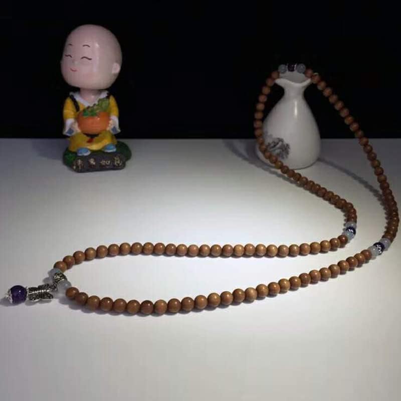 Mascot Wooden Crafts Wood Carving Art Wood Decoration Artwork 老山檀香手串紫蝶轩108颗 文玩手串念珠男女檀木佛珠手链(DIY不沉水8MM老山)