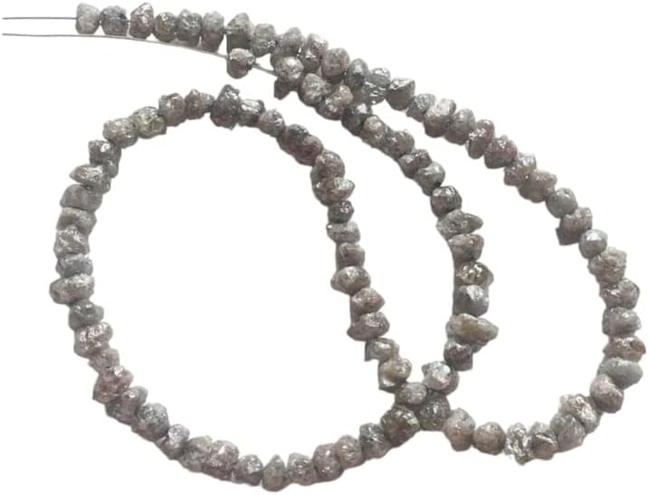 4.5-6mm Gray Rough Diamonds, 1mm Hole Size Natural Gray Raw Diamond Beads, Uncut Diamond Beads For Jewelry (2Pcs To 10pcs) - DS4125, 4.5-6.5 MM