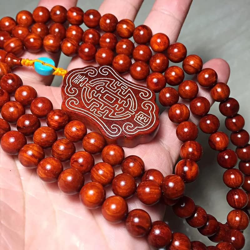 Mascot Wooden Crafts Wood Carving Art Wood Decoration Artwork 无事小叶紫檀0.8 * 108颗佛珠手链搭配无事46(小叶紫檀搭配无事)