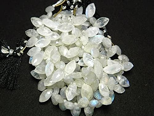 Rainbow Moonstone Briolette Beads/Faceted Marquise Beads/Huge 8x14mm Each/ 7.5 Inch Strand