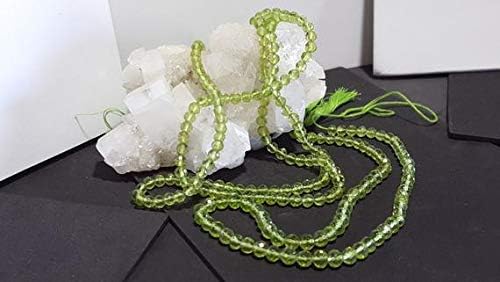 Natural Perit Faceted Round Beads 4.5-5.5mm 14 in. Green Gemstone, Full Strand Code-HIGH-60631