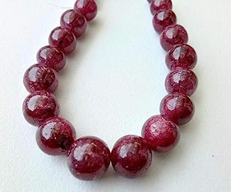 6 inch Strand of Natural Ruby 8.5-11 mm Round Smooth Beads for Jewelry Making - Ruby Plain Round Balls, Ruby Jewelry, Ruby Necklace, Ruby Smooth Plain Round Beads, Ruby Beads, 17 pcs CHIK-STRD-64523