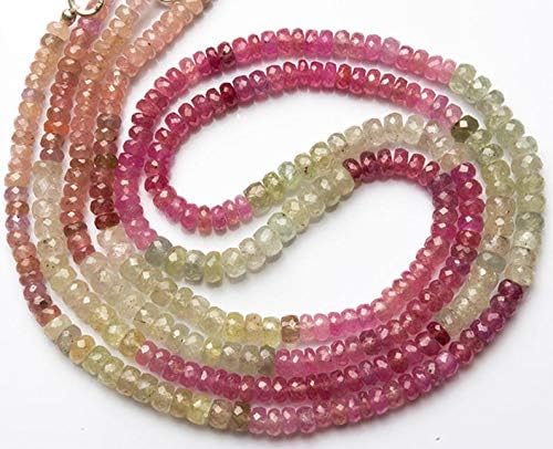 Natural Gemstone Multi Sapphire 3.5 to 4MM Faceted Rondelle Beads 17