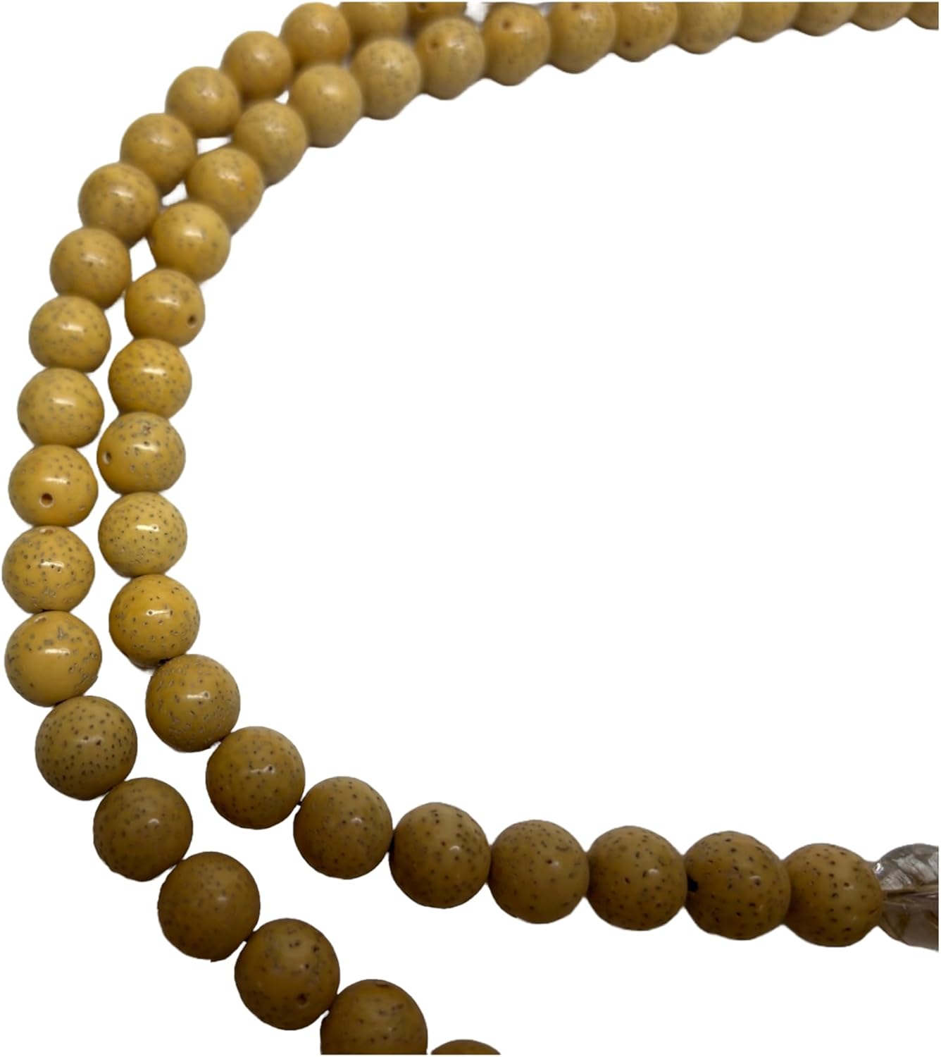 Bodhi Dots Pattern Cream Yellow Color 108 Beads Hand Rosary Praying Chain Aws4689