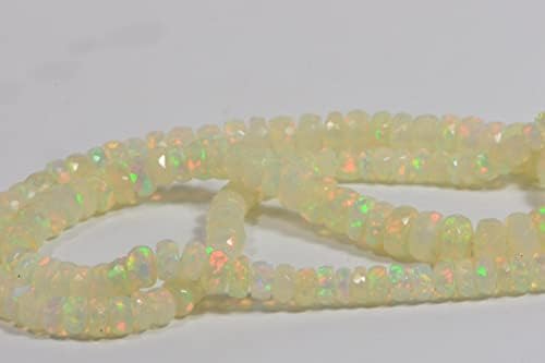 13 inch Strand of Natural gem Ethiopian Opal, 8-12mm rondelle Faceted Beads for DIY Jewelry Making. | Beads_03848