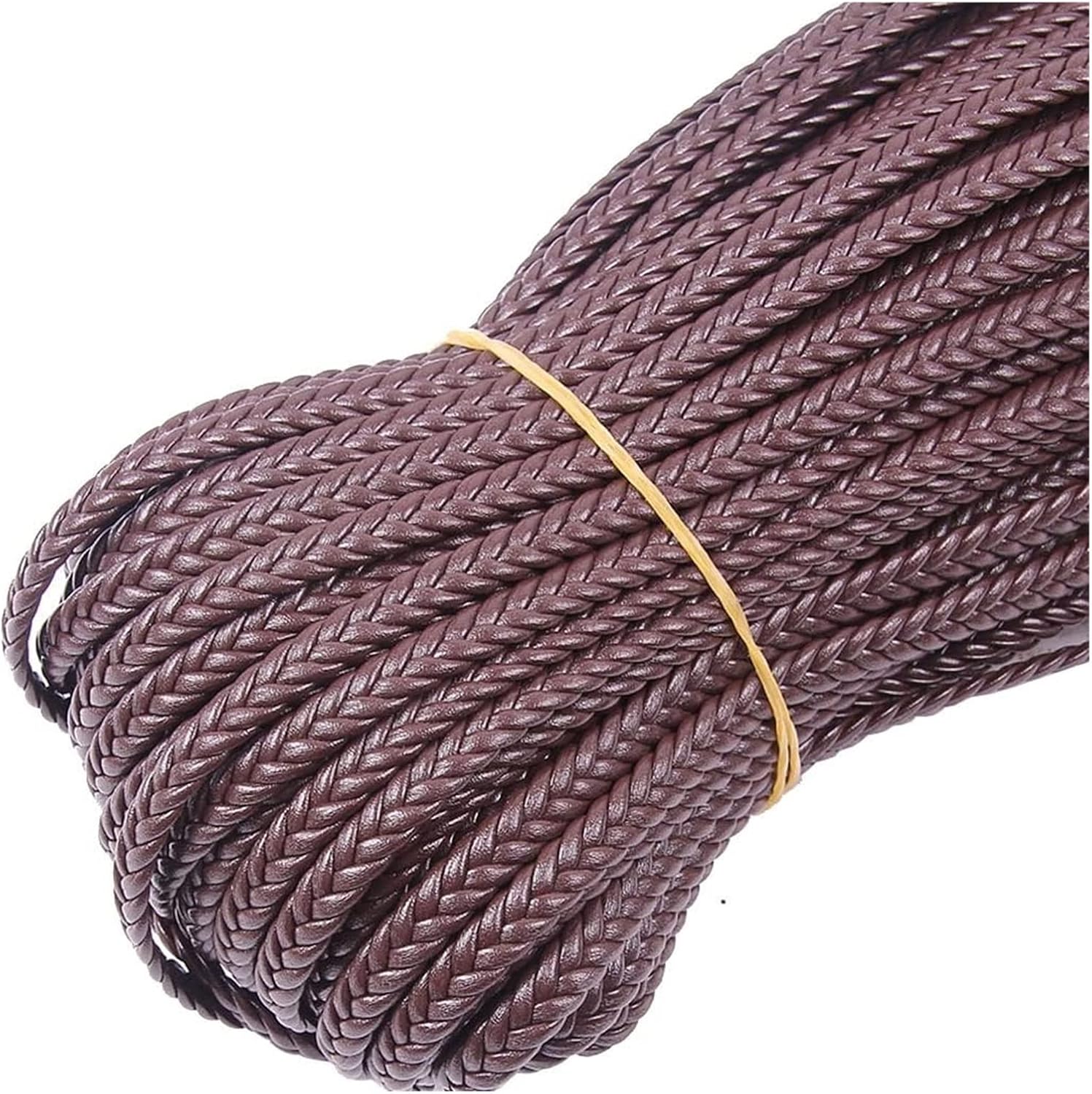 RANARA Fold Braided Leather Cord,8mm Leather Cord String DIY Necklace Bracelet Making Black Brown Braided PU Rope Jewelry Accessories, 1pcs (Color : Brown) (Color : Brown, Size : 100m)
