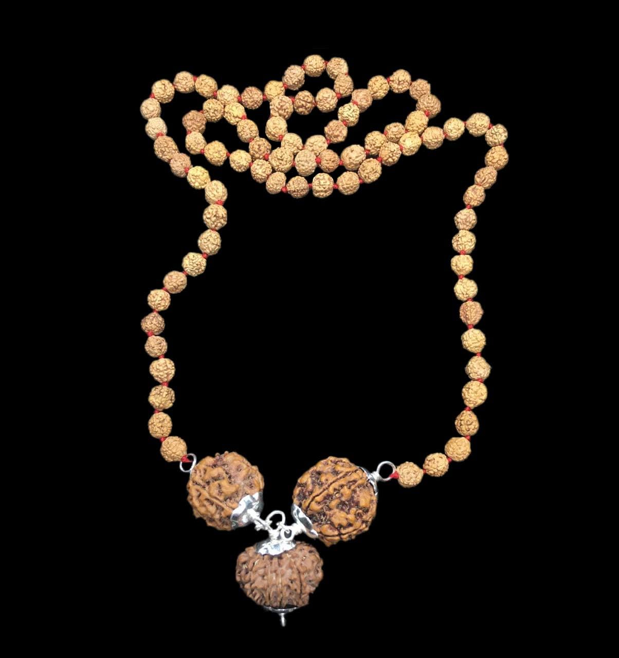 Rudraksha Combination for Wisdom 4,5,11 Mukhi Nepal in Rudraksha Mala IGL Lab Certified Original Genuine Beads (Medium)