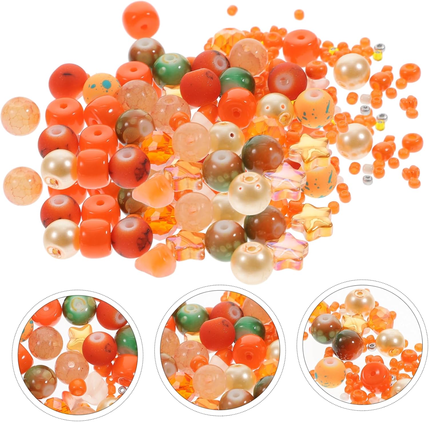 2 Packs MiPB9rrg Bead Kit Bracelet Making Kit Beads Round Loose Beads Crystal Bracelet Making Kit Manual Bead Bracelet Plastic (Orange 0.8X