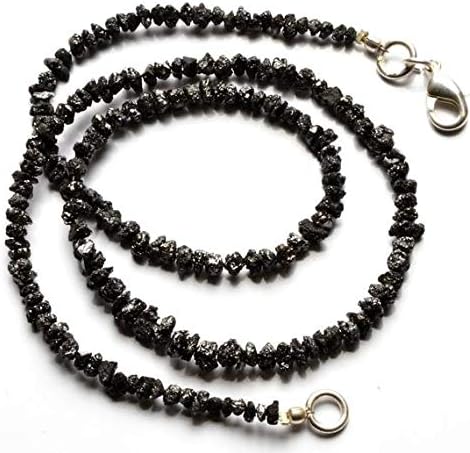 1 Strand Natural Black Diamond Beads Necklace 16 Inch Full Strand 3 to 5MM Size Code-HIGH-4549