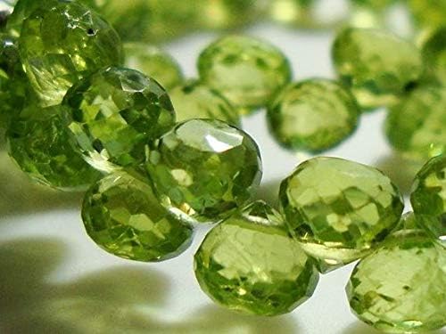 Perit Micro Faceted Onion Briolette, AAA Green Apple Green Perit, 5-5.5mm, 4 Inch Long Strand Code-HIGH-62018