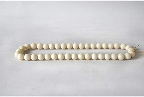Misc Living Decorative Root Bead 18 Inch Long White Wood Handmade