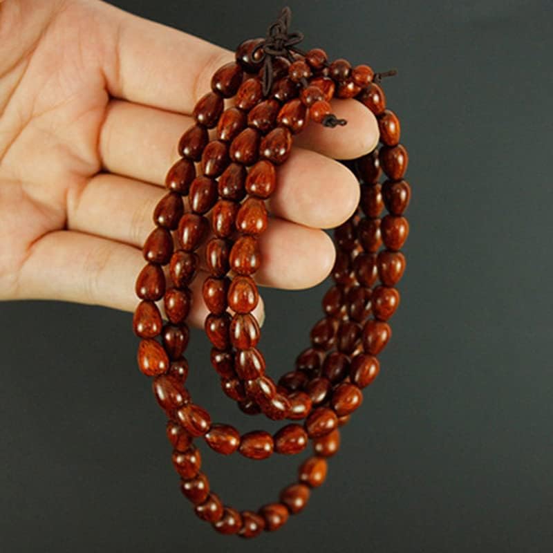 Mascot Wooden Crafts Wood Carving Art Wood Decoration Artwork 小叶紫檀水滴佛珠手串手链 男女7*9 108mm(小叶紫檀水滴佛珠手链)