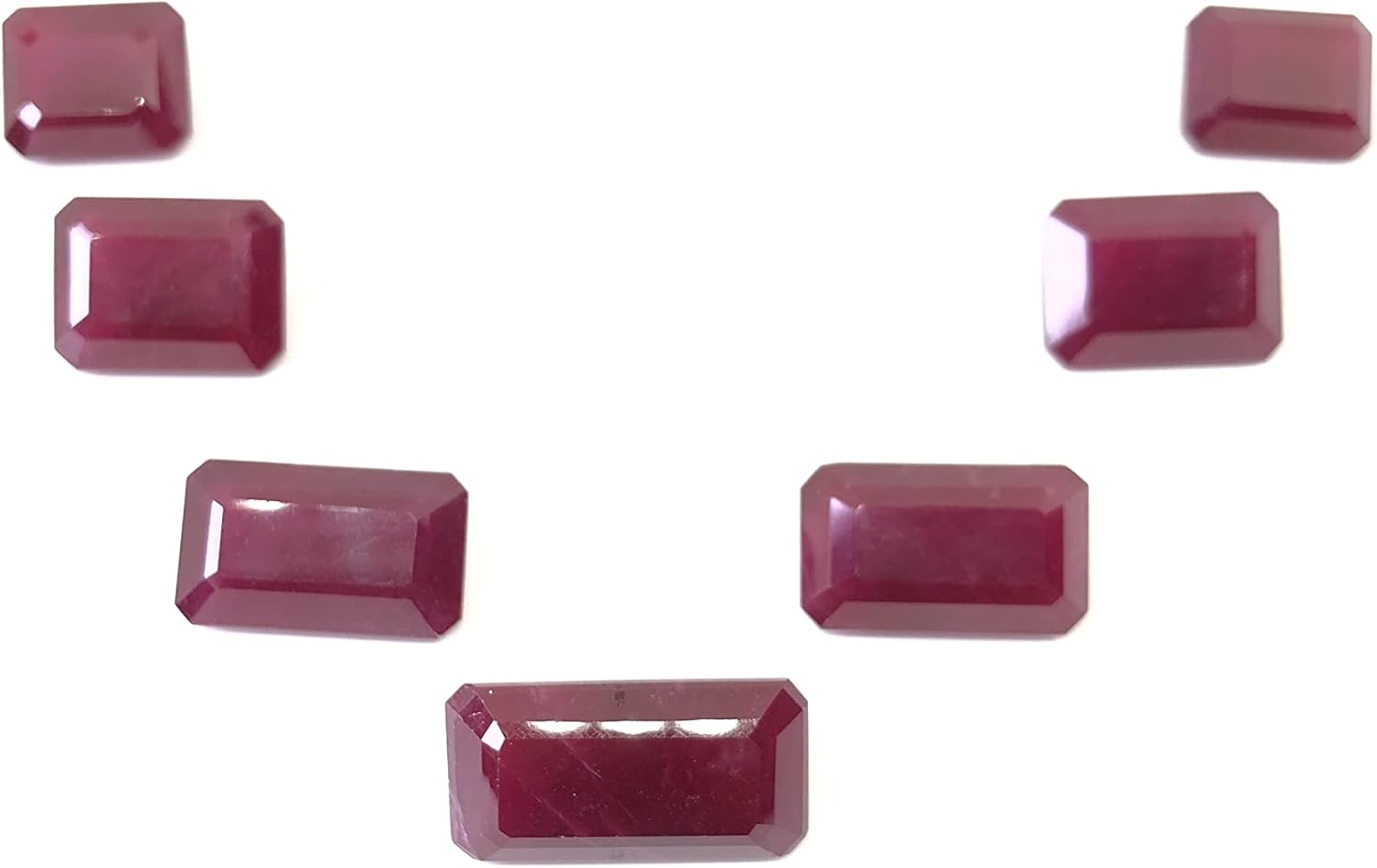 184.94 Ct Deep Red Ruby Octagon Shape Size 13 To 25 mm Emerald Cut Fine Wholesale 7 Pieces Lot Loose Gemstone For Making Necklace Jewelry
