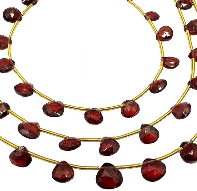 9 inches 1 Strand Natural Garnet 19 Pieces Beads Size 5x5-7x7mm Shape Heart Cut Faceted Making, Beading & Craft Supplies CHIK-STRD-76586