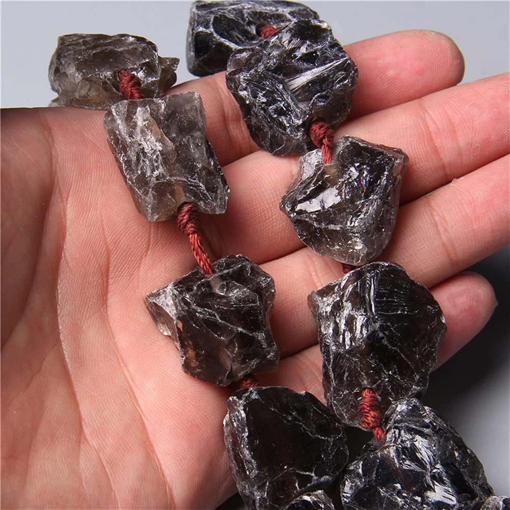 Crystal Beautiful Crystal 20-30MM Natural Rough Crystal Freeform Cut Nugget Multicolor Chips Loose Beads Raw Stone for Jewelry Making Necklace Art Supply Home Collections (Color : Tea Quartz, Size : 2