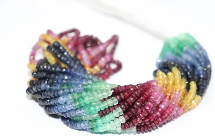 Multi Precious Faceted Rondelle Beads 4.5MM Multi Rainbow Sapphire Wholesale Beads Strand for Jewelry Making