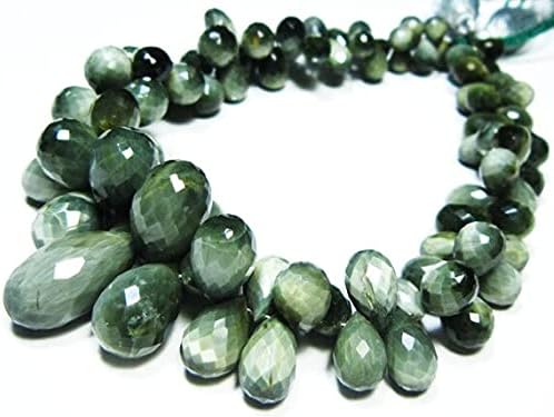 BEADS GEMSTONE 363 carat-LARGE AAA Cats Eye Faceted Tear Drops Briolette- 10 Inch Long Strand -Stones measure- 8x6-20x10mm Code-HIGH-9138