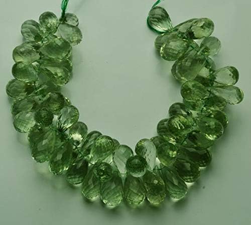 1 Strand Natural 8 Inch Stands Natural Super Green Amethyst Micro Faceted Drop Shape Big Beads 14 to 18 MM Code-HIGH-21956