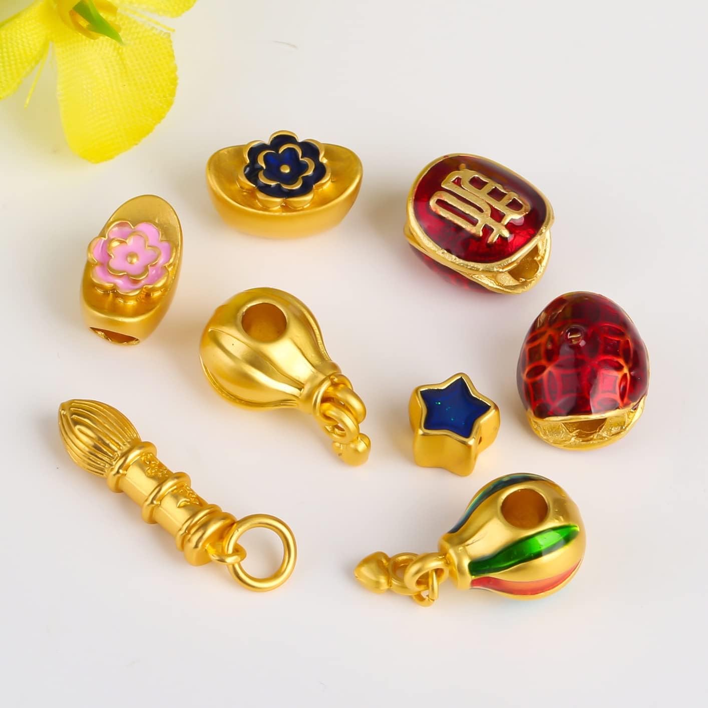 Gold Spacer Beads Wenchang Pen Sand Pendant DIY Accessories String Necklace Jewelry