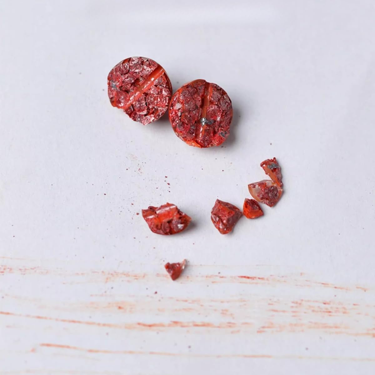 Natural Red Cinnabar Crystal Beaded Bracelet, Traditional Chinese Style Prayer Mala Beads, 6-14mm Graduated Size, Polished Round Shape