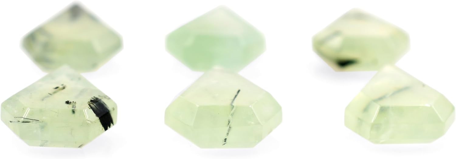 Natural Prehnite Stone Beads for Jewelry Making Faceted Slice Brilliant Cut 10X12 to 12X15 mm Diamond Shape Bead Loose Gemstone DIY pendant Charm Stones