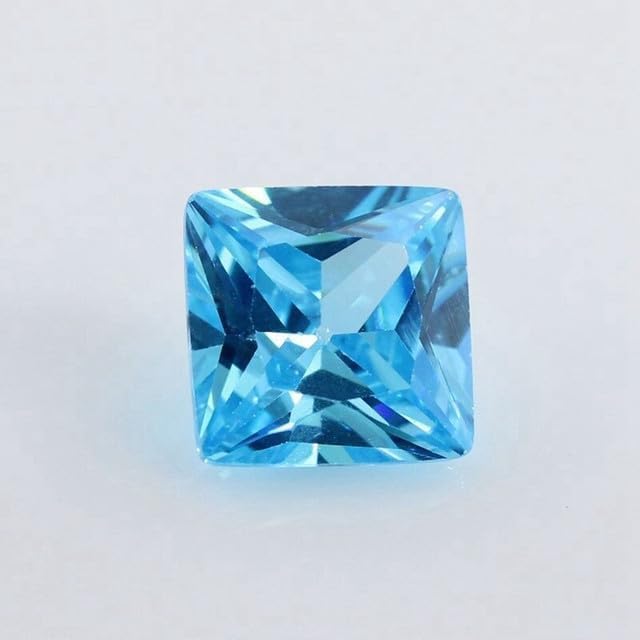 Cubic Zirconia Stone Multicolor Square Shape Princess Cut Loose Cz Stones Synthetic Gems Beads for Jewelry 2X2-14X14Mm Aaaaa - (Color: Tanzanite/Size: 6X6Mm 50Pcs)