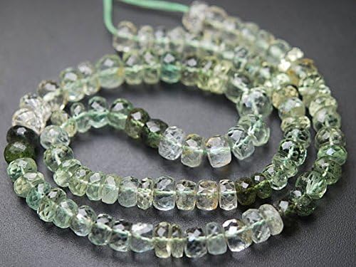 13 inch natural beads strand of 5-7mm faceted rondelle multi aquamarine gemstone beads for DIY jewelry - necklace, bracelet, earring, ring.