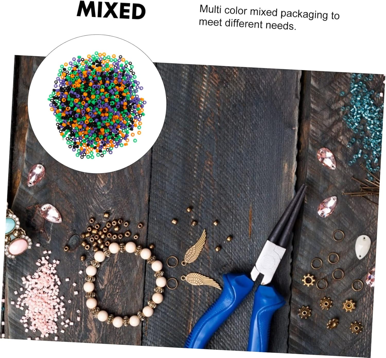 STOBOK 6pcs Plastic Beads for Halloween DIY Crafting Decorative Beads for Jewelry Making Smooth Spacer Approx