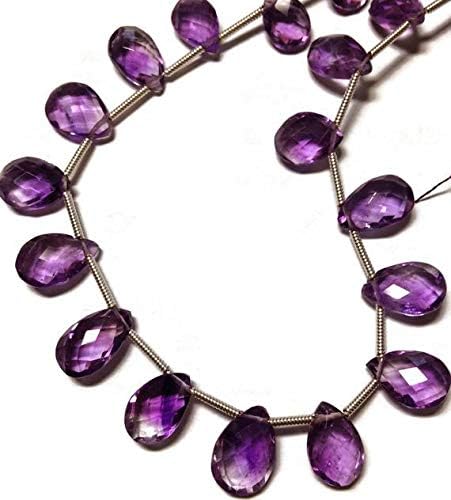 Amethyst Faceted briolettes 6.25x8.75mm - 7x9.5mm 16 Beads Code-HIGH-57874