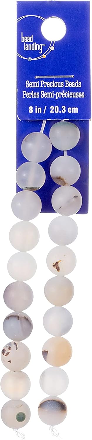 Bead Landing Matte Chalcedony Round Beads, 10mm, 12 Pack