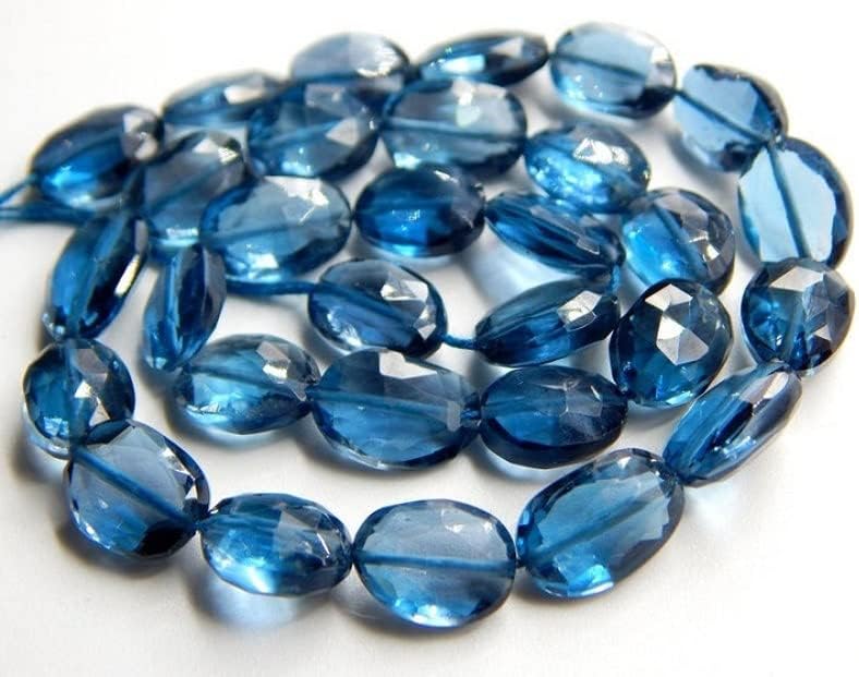 13 inch Strand of Natural gem London Blue Topaz, 5mm Oval Faceted Beads for DIY Jewelry Making. | Beads_05128