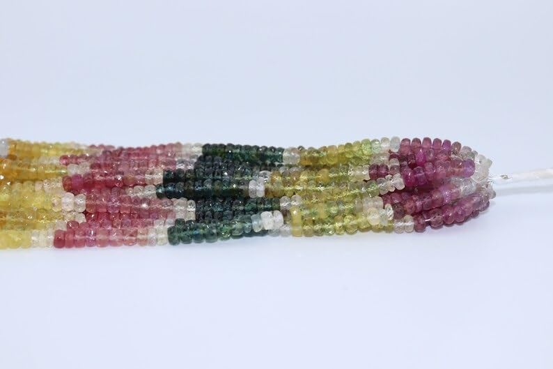 Natural Multi Sapphire Faceted Rondelle Beads 4-5 mm Multi Rainbow Beads Multi Sapphire Beads Wholesale Beads