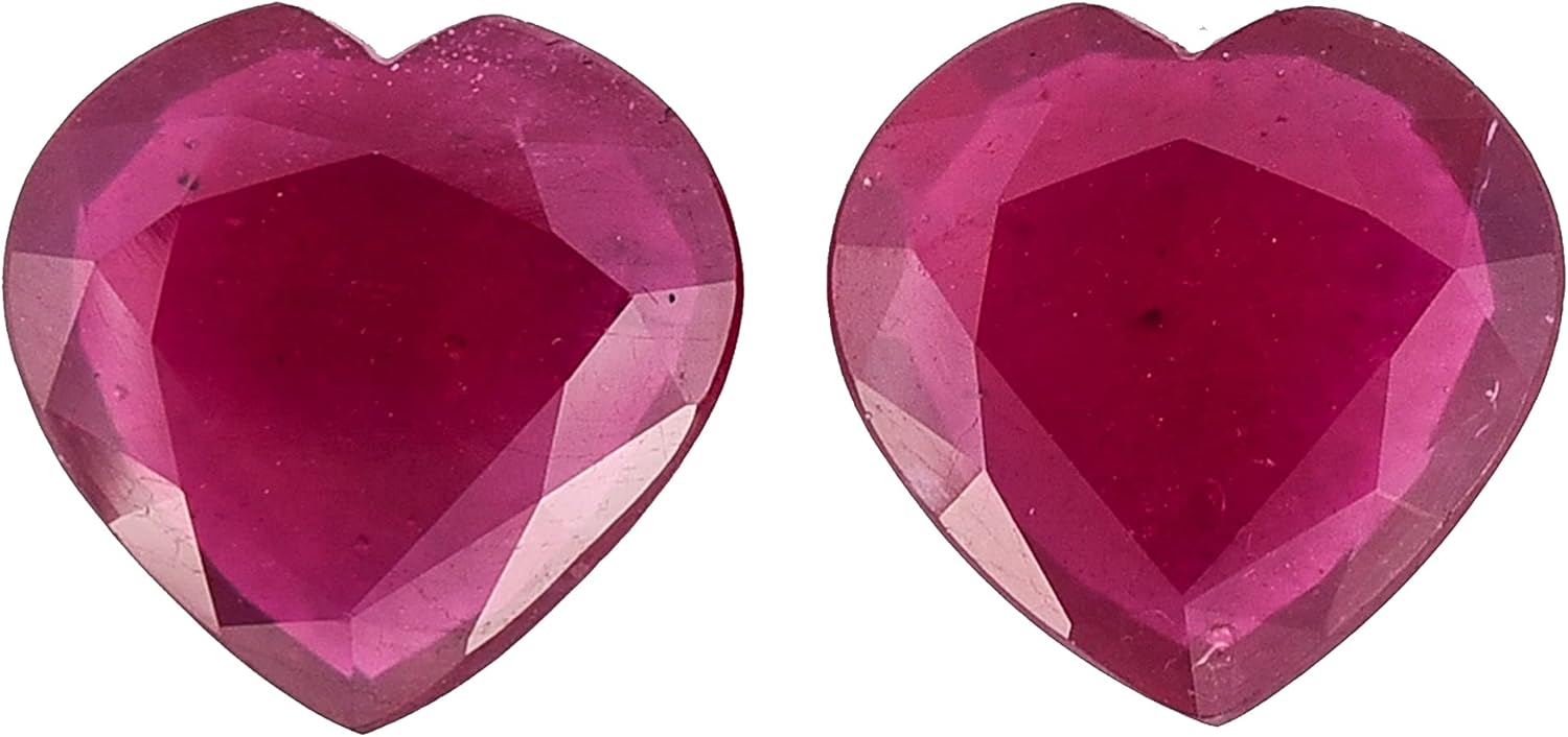 29.80 Ct Natural Pair Ruby Heart Shape Size 17.50 mm High Quality Cut Faceted loose Gemstone Best For Making Earring Jewelry