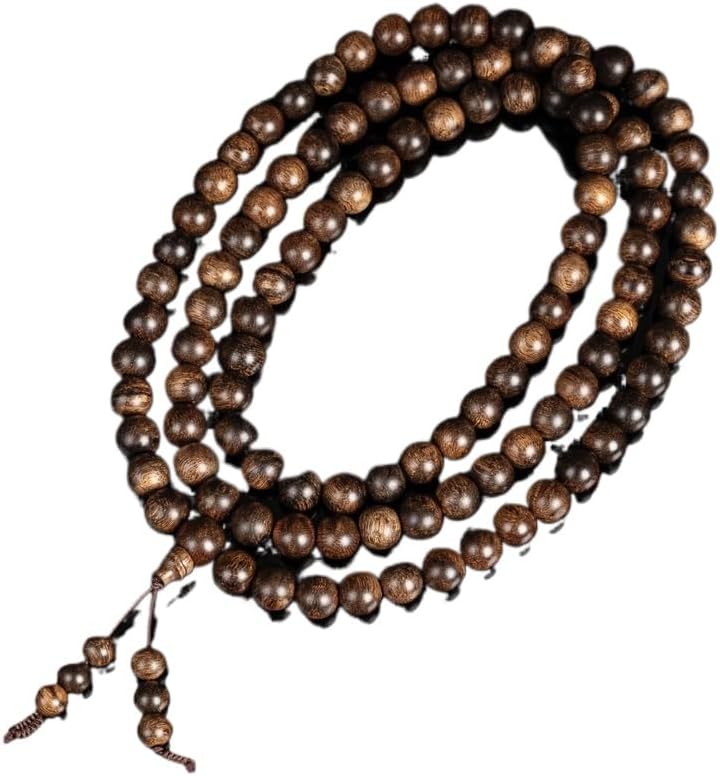 Vietnamese Nha Trang White Agarwood Burl Old Wood Agarwood 8mm*108 Beads Multi-Circle Prayer Beads Sink-Grade