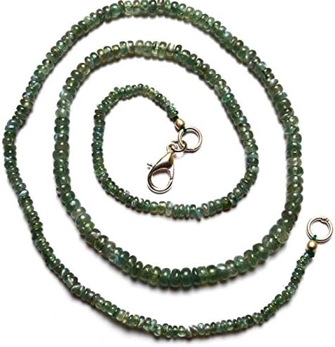 Very Very Rare Natural Gem Alexandrite Chrysoberyl Smooth 3 to 5MM Rondelle Beads Necklace 18