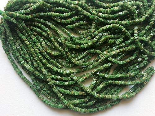 1 Strand Natural Tsavorite Heishi Beads, Green Tsavorite Spacer Beads, Tsavorite Necklace, 4-4.5mm, 16 Inch Code-HIGH-18430