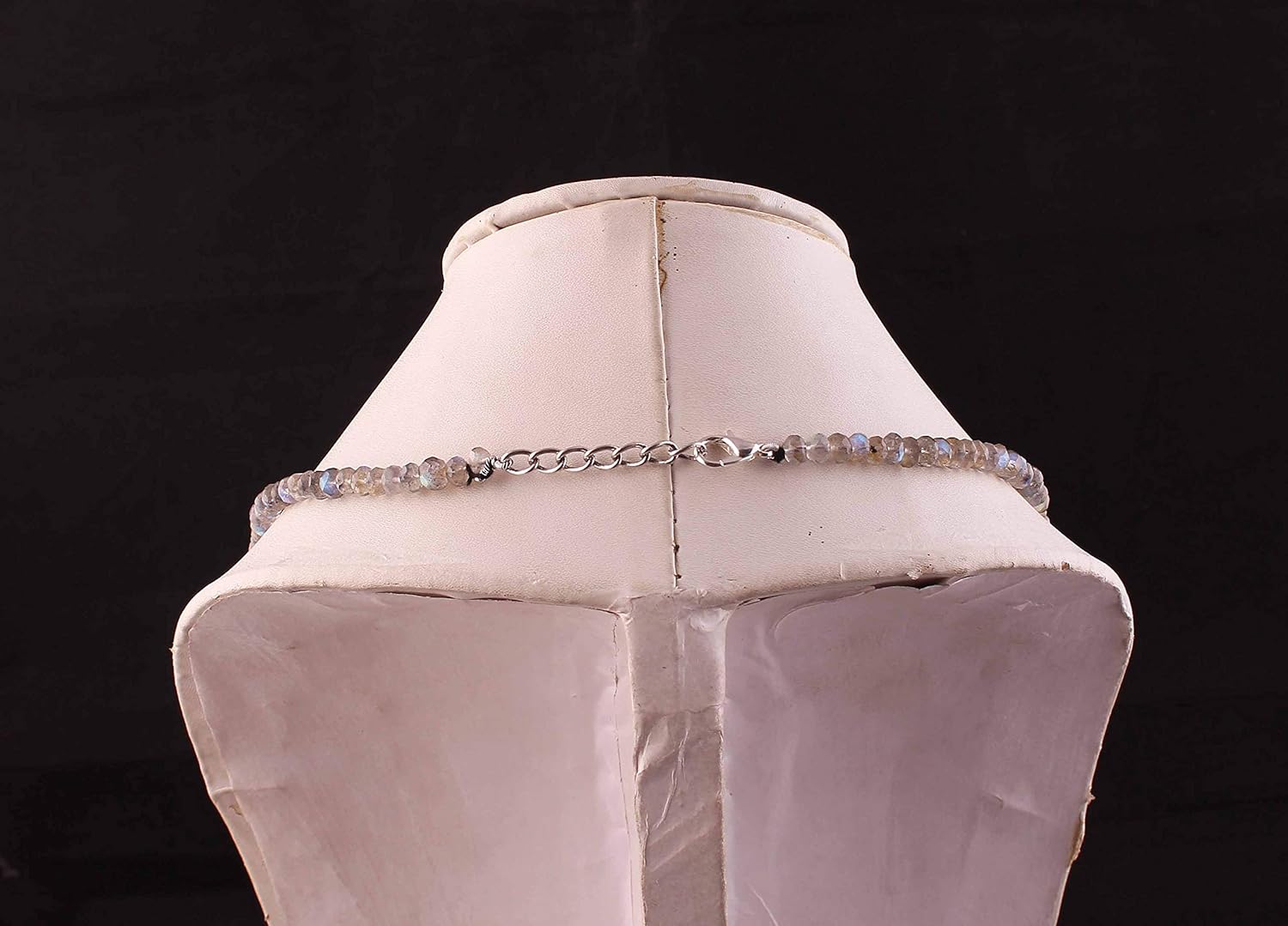 Natural Gemstone Labradorite Faceted Rondelle 5mm-10mm Beaded Necklace for Women,16