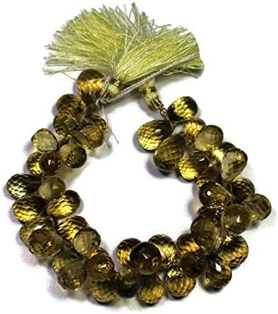 13 inch natural beads strand of 18-20mm faceted drop Lemon Quartz gemstone beads for DIY jewelry - necklace, bracelet, earring, ring.