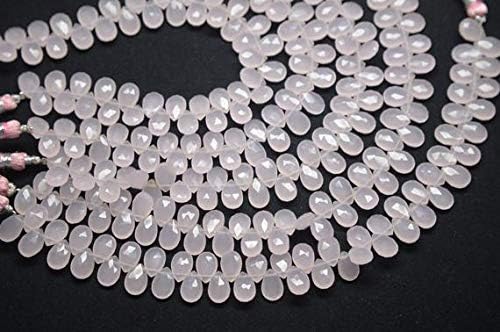 3 Strands AAA 8 Inch Strand 7x10mm High Polished Rose Chalceny Faceted Pear Shape Briolette Beads Strand Code-HIGH-59234