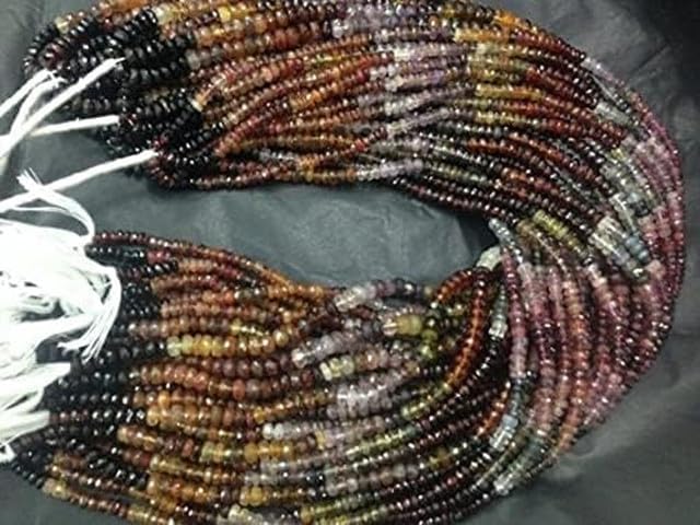 14 Inches Multi Spinel Faceted rondelle Beads 5 or 6 mm lot of 5 Strands Chik-STRD- 93215