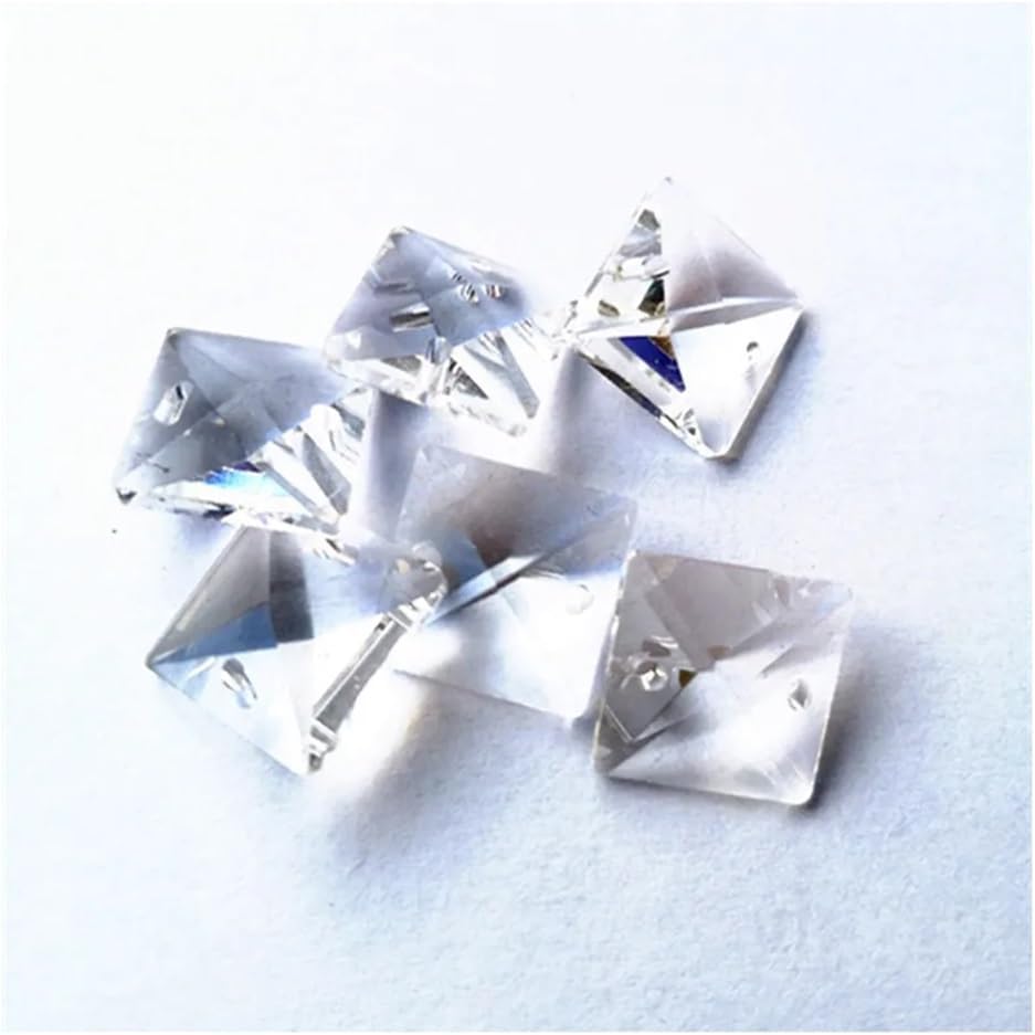 Hanging Crystals Prisms 500pcs/lot 14mm Clear Crystal Chandelier Square Beads Crystal Curtain Parts Home Decoration Hangings Crystals for Decoration