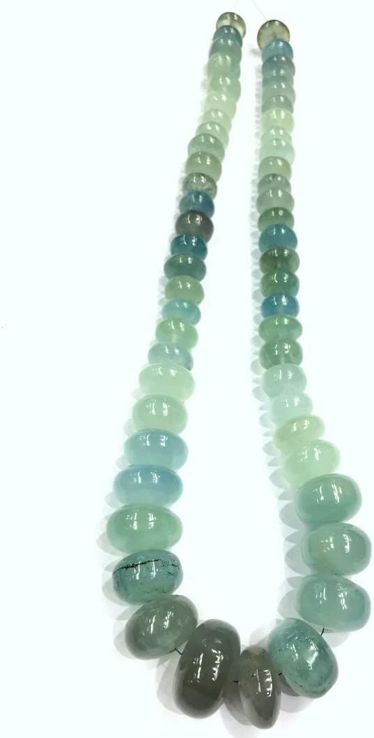 13 inch Strand of Natural gem Aquamarine, 10-16mm rondelle Smooth Beads for DIY Jewelry Making. | Beads_01844