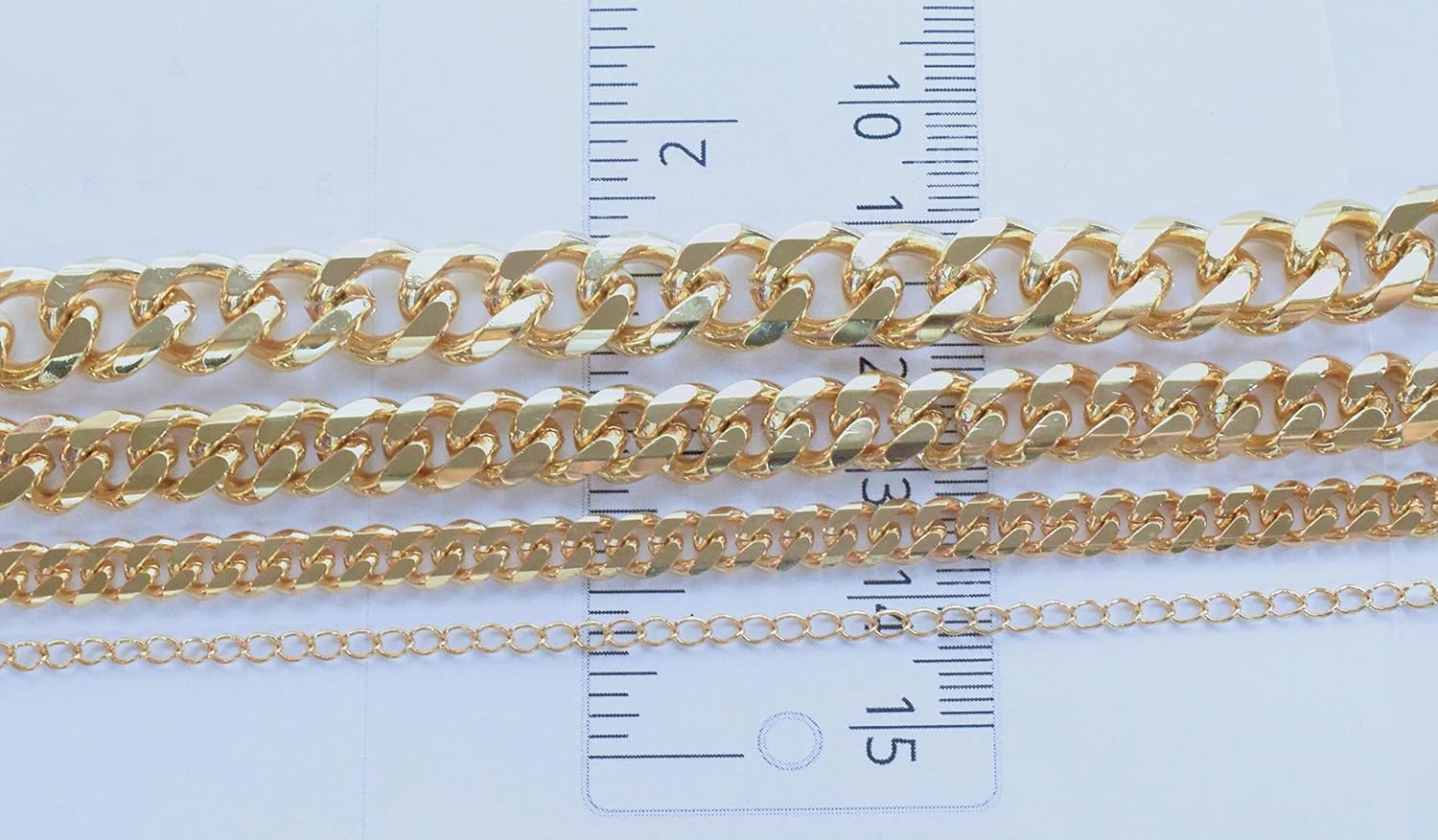 Gold Filled EP Cuban Chain Flat and Extension different sizes 1.3mm/1.6mm/2mm/2.8mm/3mm/4.3mm/6mm/9mm/11.5mm personalize necklace /